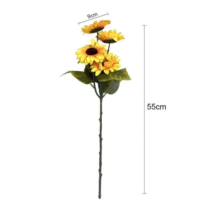 3/5 heads Sunflower Decoration Artificial Sunflower Flower Realistic Silk Daisies for Home Flower Wedding Party (2835L) - Image 5