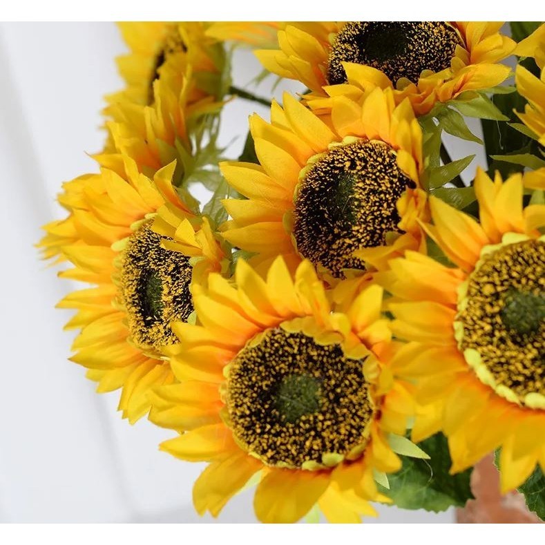 3/5 heads Sunflower Decoration Artificial Sunflower Flower Realistic Silk Daisies for Home Flower Wedding Party (2835L) - Image 3