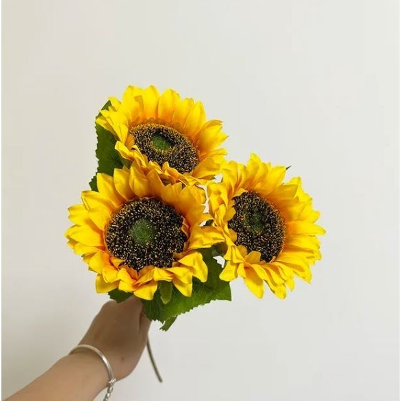 3/5 heads Sunflower Decoration Artificial Sunflower Flower Realistic Silk Daisies for Home Flower Wedding Party (2835L) - Image 4