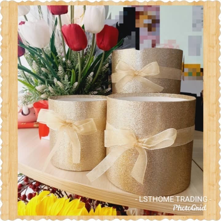 Flower Shimmer Box Round Cardboard Gift Boxes Wedding Party Rose Flower Packaging Decoration Valentine's Day Gift(2834L) - Image 3