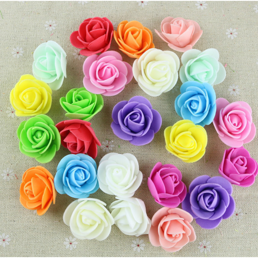 12pcs 3.5cm Mini PE Foam Rose Heads Artificial Silk Flowers for Home Garden DIY Pompom Wreaths Wedding 泡沫玫瑰花(847L) - Image 5