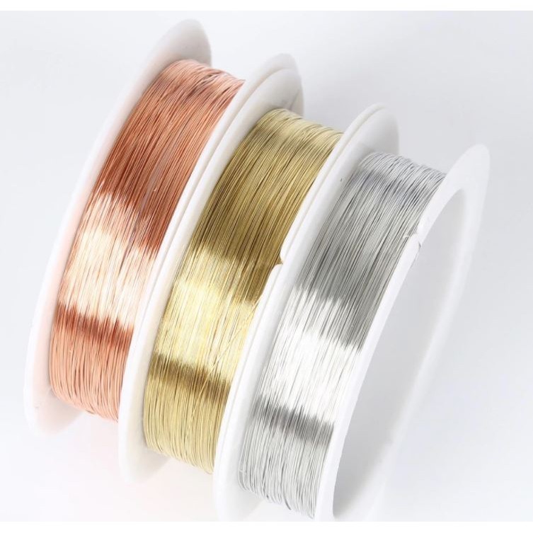 1 Roll (0.2/0.3/0.4/0.6/0.8mm) Alloy Wire Gold Copper Silver Color DIY Craft Beads Cord Copper Wires Beading Wire(1512L) - Image 2
