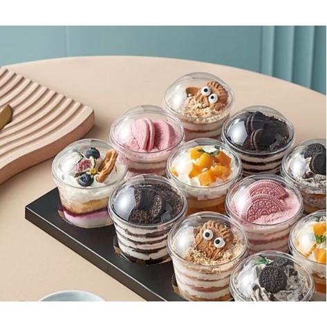 20Pcs Dessert 200ml Cups Transparent Cheesecake Parfait Pots Reusable Parfait Appetizer Cup (2858L)