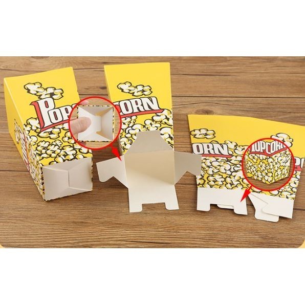 10pcs Popcorn Buckets Container Holder Paper Cup Popcorn Boxes for Theme Birthday Parties Decoration Popcorn Box (2815L) - Image 4