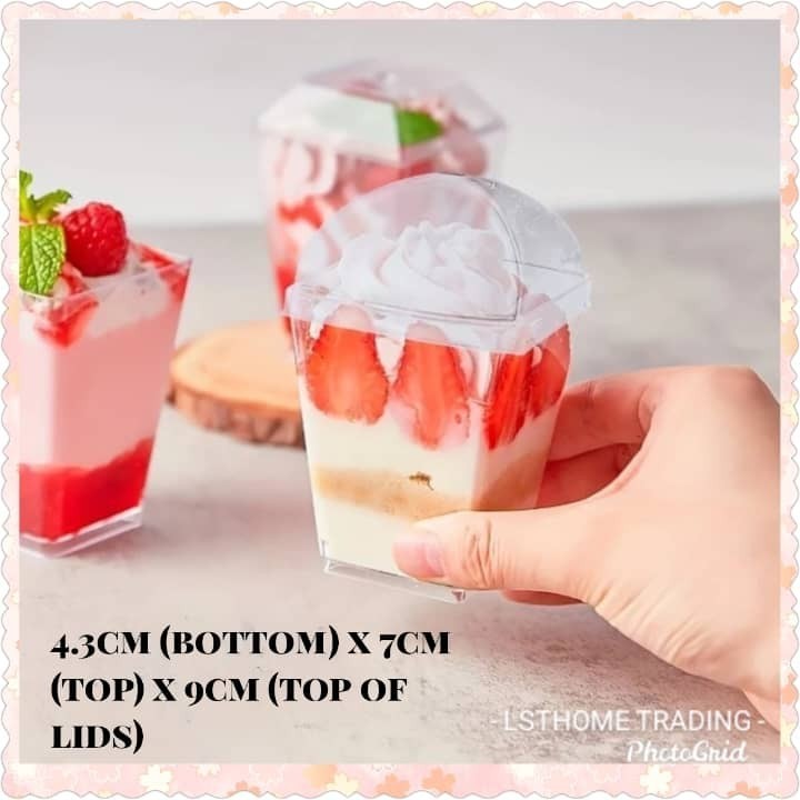 10pc Mousse Cup Pudding Cup Yogurt Cup Individual Container For Mousse Cake Pudding Yogurt Transparent with cover(2871L) - Image 5