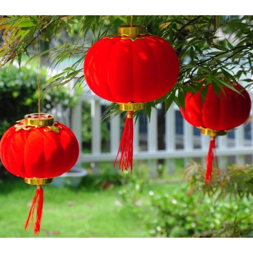 1pc 5cm Small Flocking Red Lanterns Wedding Party Decor Gift DIY Craft Cute Chinese Plastic Lanterns(578L) - Image 2