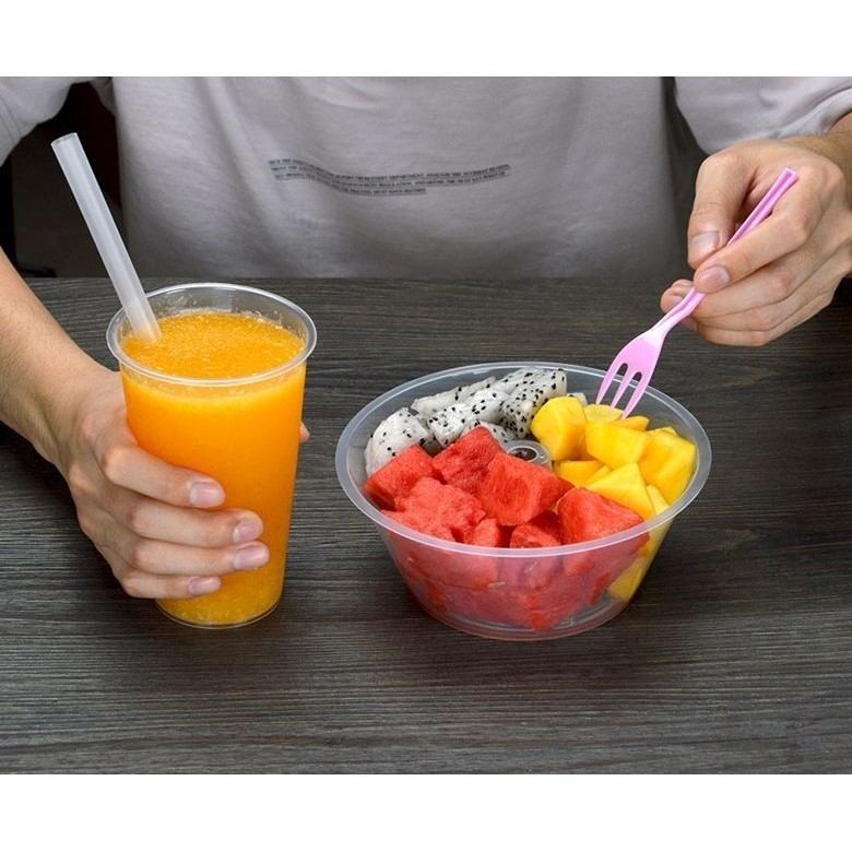 1Set Drink Cup Versatile Convenient Milk Tea Hot Pot Shape Snacks Holder Plastic Holding Trays Sour Powder Water (2844L) - Image 5