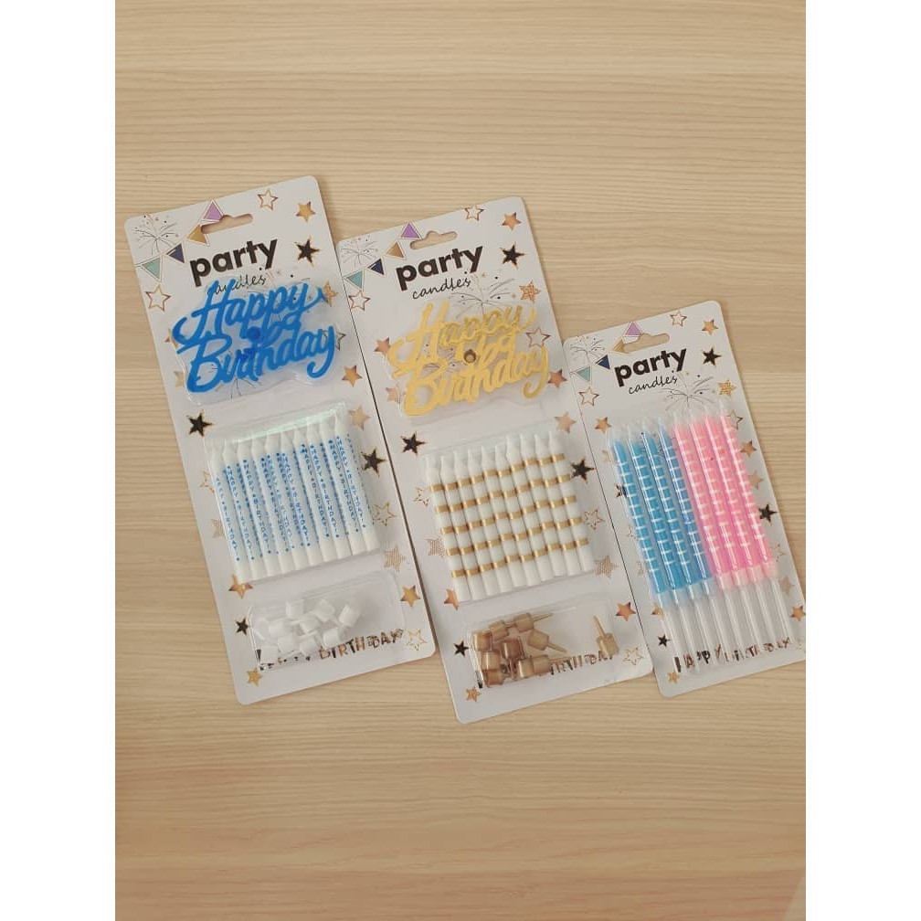 8pcs/10pcs Blue Gold Candles Baking Supplies Happy birthday Thick Thread Dessert Cupcakes Happy Boy Girl Birthday(2870L) - Image 3