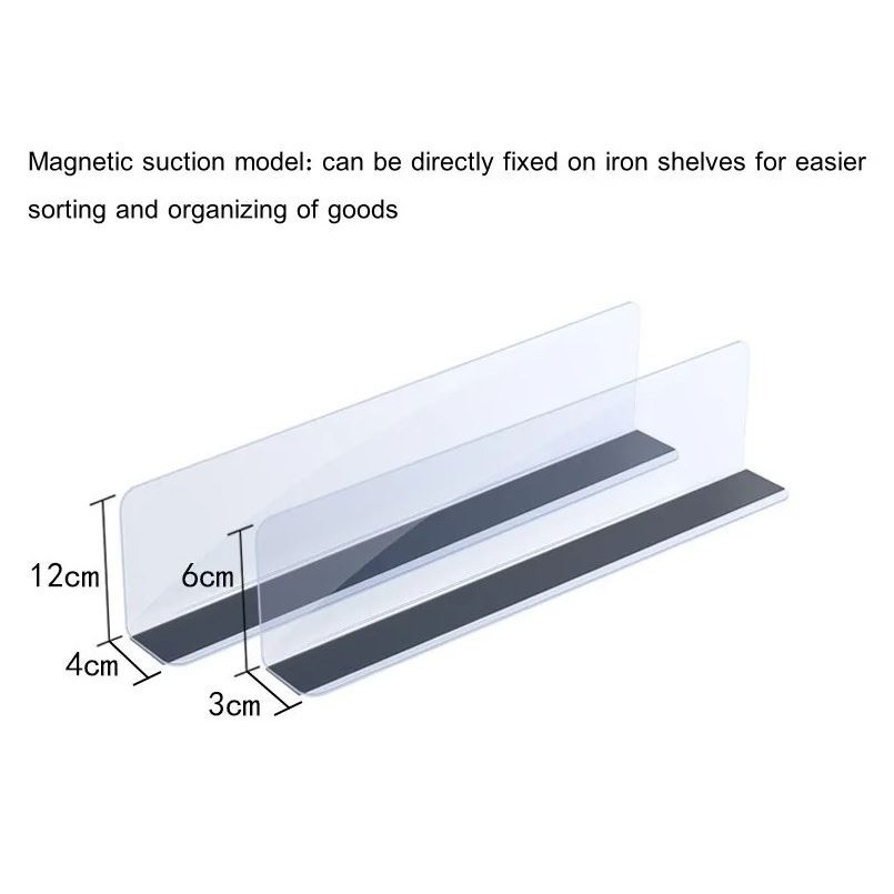 Shelf Divider Plastic Transparent L Shape Compartments Supermarket Retail Goods Display Separator Pvc Magnetic (2891L) - Image 3