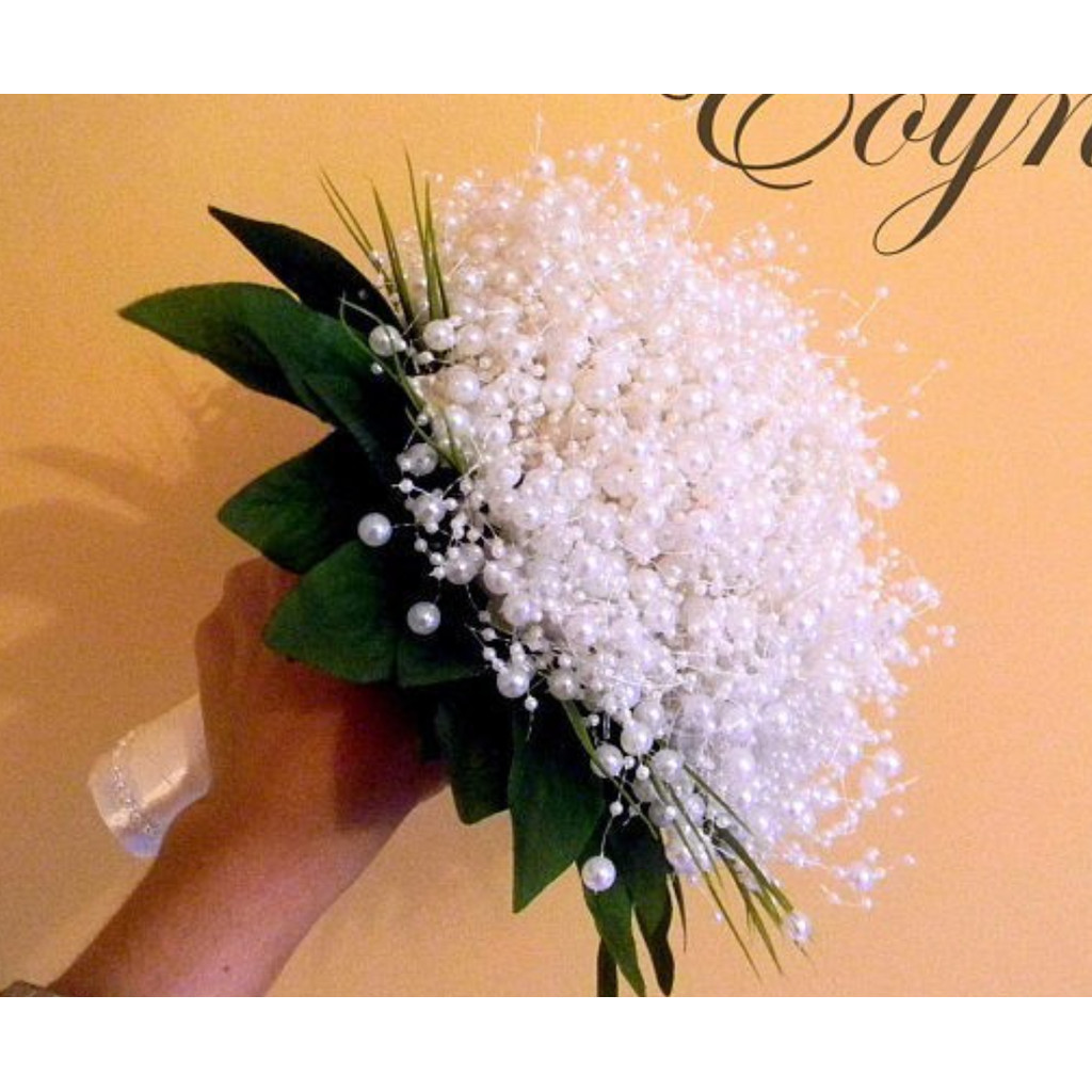 1yard Fishing Line Artificial Pearls Beads Chain Garland Flowers Wedding Party Decoration Brides Headgear 满天星鱼线珠链 (614L) - Image 3