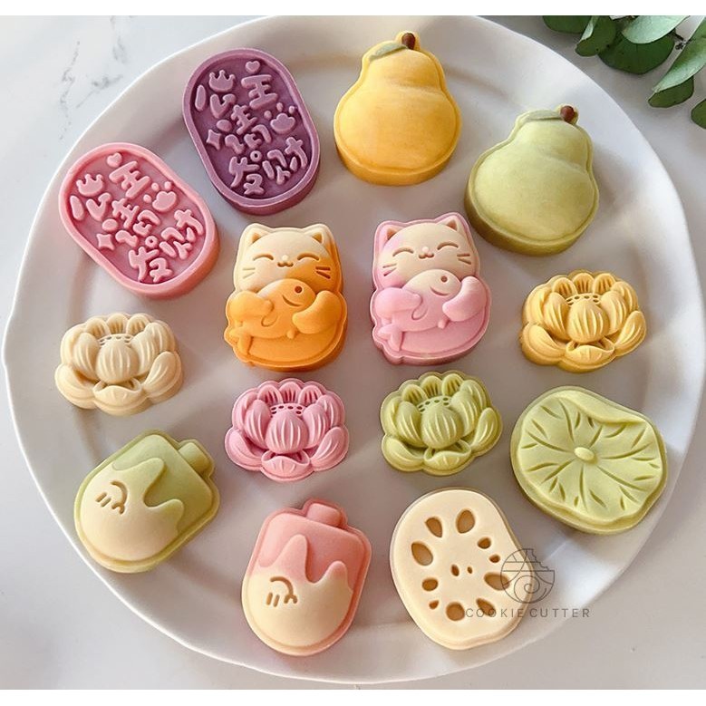 20g-30g Small Lotus Bean Paste Cake Mold Mini Lotus Chinese Mid-Autumn Festival Rice Dumpling Mold荷花绿豆糕广式冰皮月饼烘焙模具(2919L) - Image 6