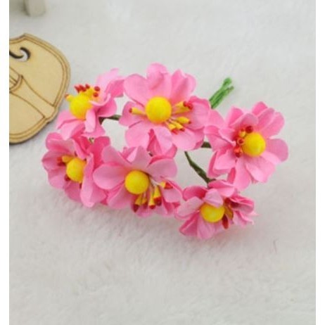 12pcs DIY mini wild chrysanthemum paper flower bouquet wedding wreath decoration accessories fake flower (638L) - Image 6