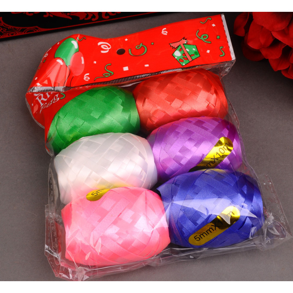6pcs/lot Balloon Ribbon Mix Color Balloon Strings Balloon Tail Accessories Curling DIY Packing Decoration 气球丝带绑气球绳(611L) - Image 4