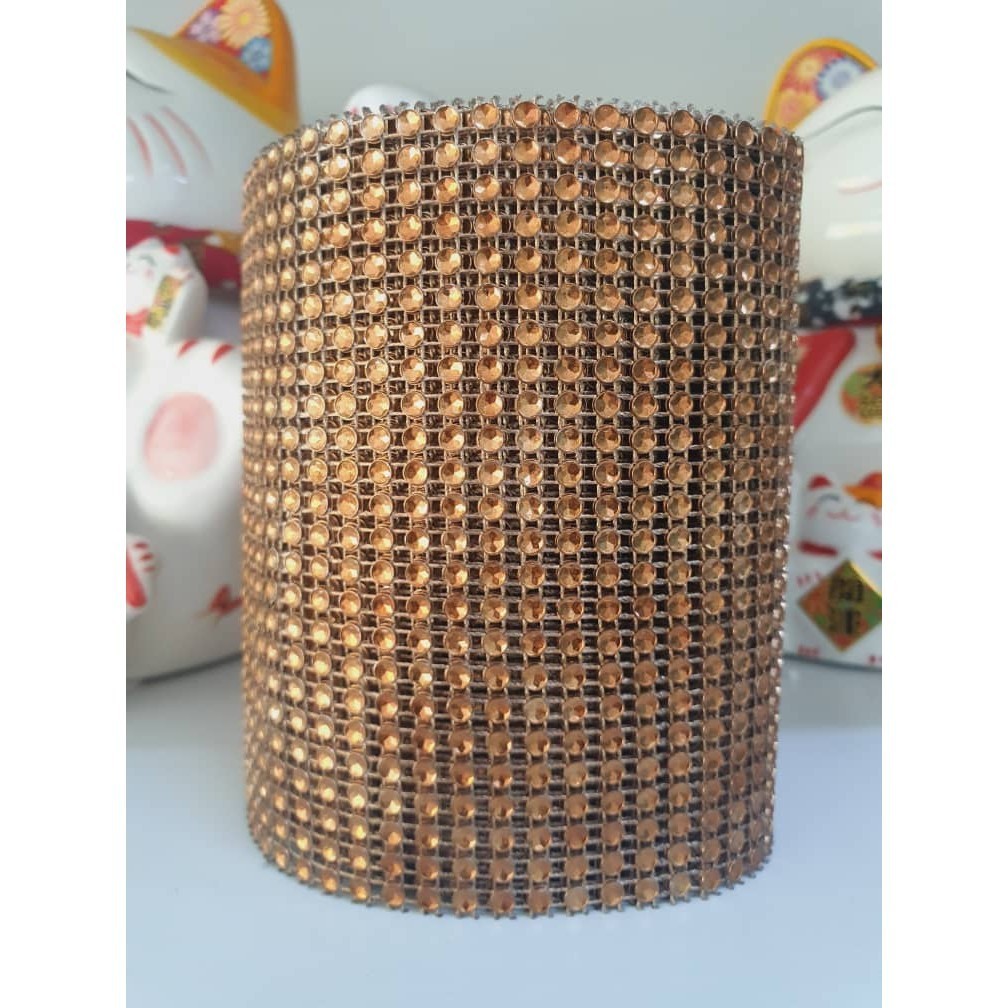 1yard Sparkling colorful Plated Diamond Mesh Wrap Crystal Rhinestone Ribbon Accessories (616L) - Image 20