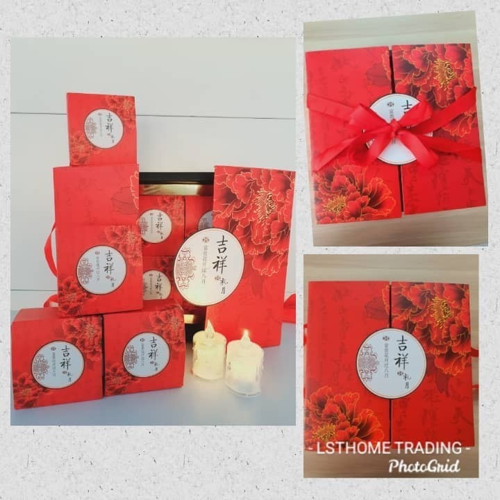 8 capsules (50g) Mooncake Packaging Gift Box Pure Lotus Mooncake Mung Bean Baking Party Mid-Autumn Festival (2923L)