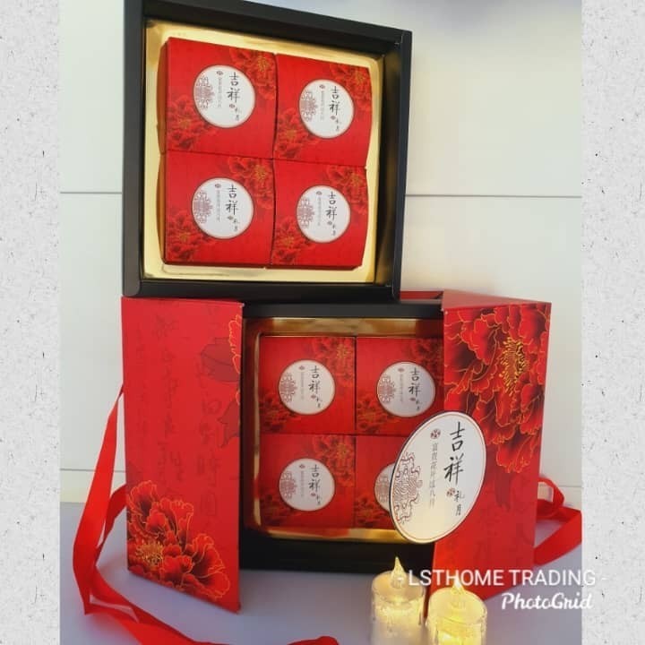 8 capsules (50g) Mooncake Packaging Gift Box Pure Lotus Mooncake Mung Bean Baking Party Mid-Autumn Festival (2923L) - Image 3