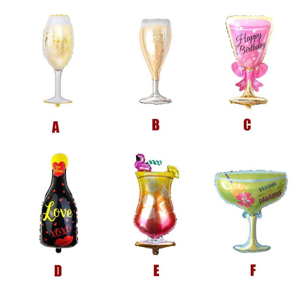 Large champagne bottle, balloon, birthday glass, goblet party, bubble party, flamingo cocktail 大号香槟酒瓶酒杯铝膜气球 (213L) - Image 9
