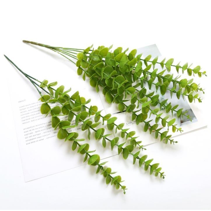 Artificial Plant Plastic Eucalyptus Leaves Flower Material Decoration Wedding Flower Wall Simulation Leaf Green (1294L)