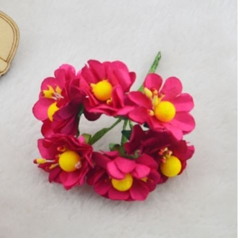 12pcs DIY mini wild chrysanthemum paper flower bouquet wedding wreath decoration accessories fake flower (638L) - Image 10