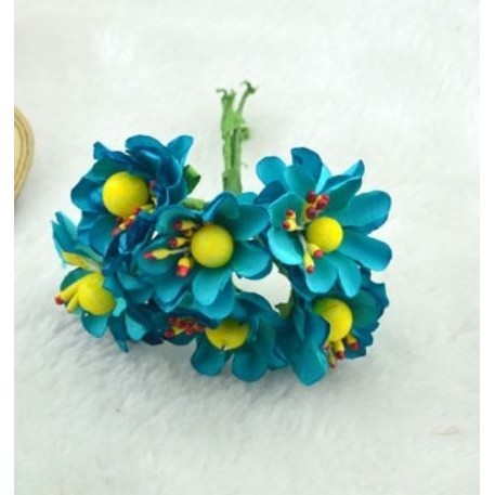 12pcs DIY mini wild chrysanthemum paper flower bouquet wedding wreath decoration accessories fake flower (638L) - Image 2