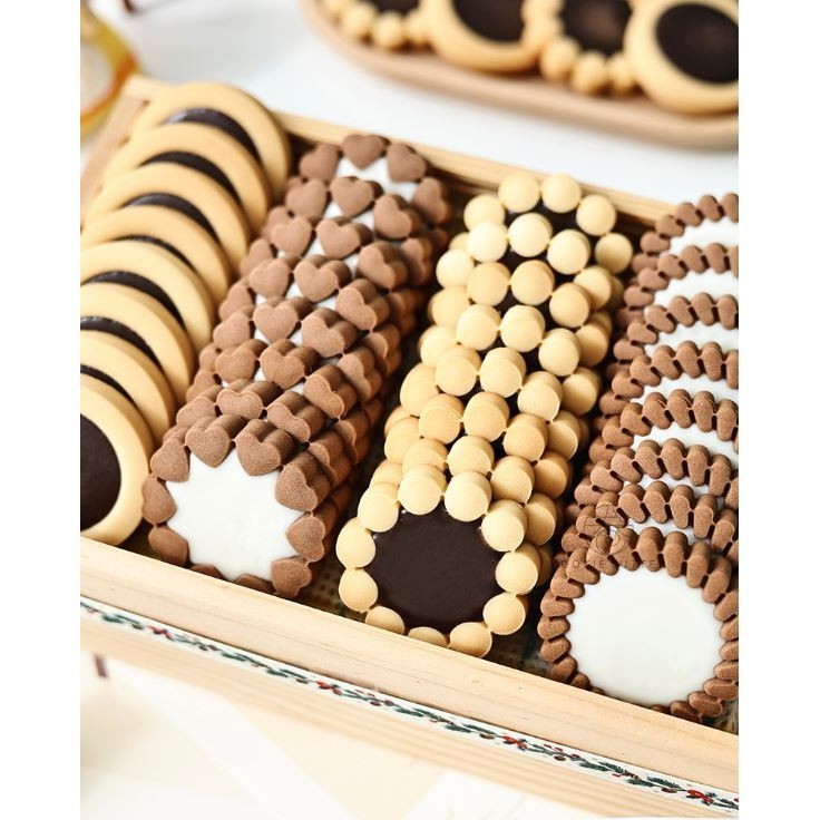 4 Pcs Jam Sandwich Cookie Cutter Mold 3D Biscuit Mould Pressable Chocolate Fondant Stamp情人节巧克力夹心曲奇礼盒饼干模具(2920L) - Image 2
