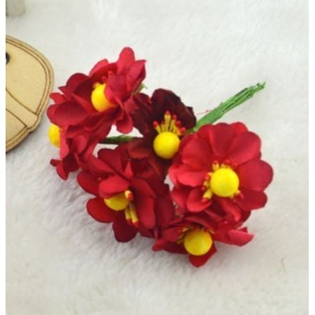 12pcs DIY mini wild chrysanthemum paper flower bouquet wedding wreath decoration accessories fake flower (638L) - Image 7