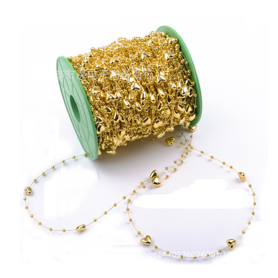 1yard Length 9mm Love Heart Shaped Artificial Pearls Bead Fishing Line Chain Party Home Decoration 鱼线连线珠满天星 (1173L) - Image 8