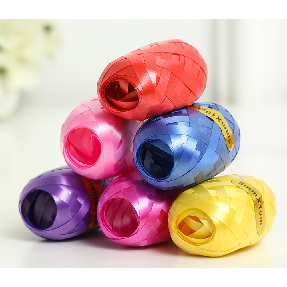 6pcs/lot Balloon Ribbon Mix Color Balloon Strings Balloon Tail Accessories Curling DIY Packing Decoration 气球丝带绑气球绳(611L)