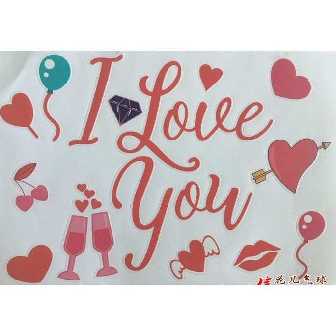 1pc Balloon Colour Sticker for Bubble Clear Helium Balloon Wedding Party Decoration Wedding Valentine's Day (435L)