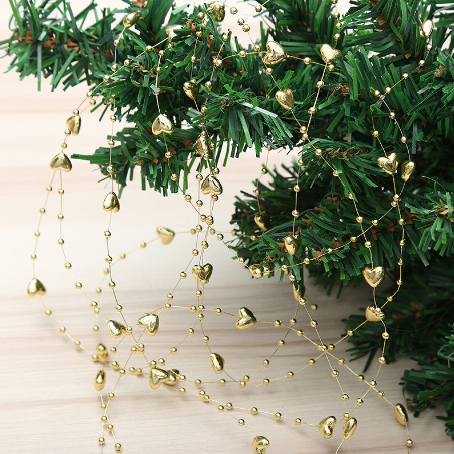 1yard Length 9mm Love Heart Shaped Artificial Pearls Bead Fishing Line Chain Party Home Decoration 鱼线连线珠满天星 (1173L) - Image 6