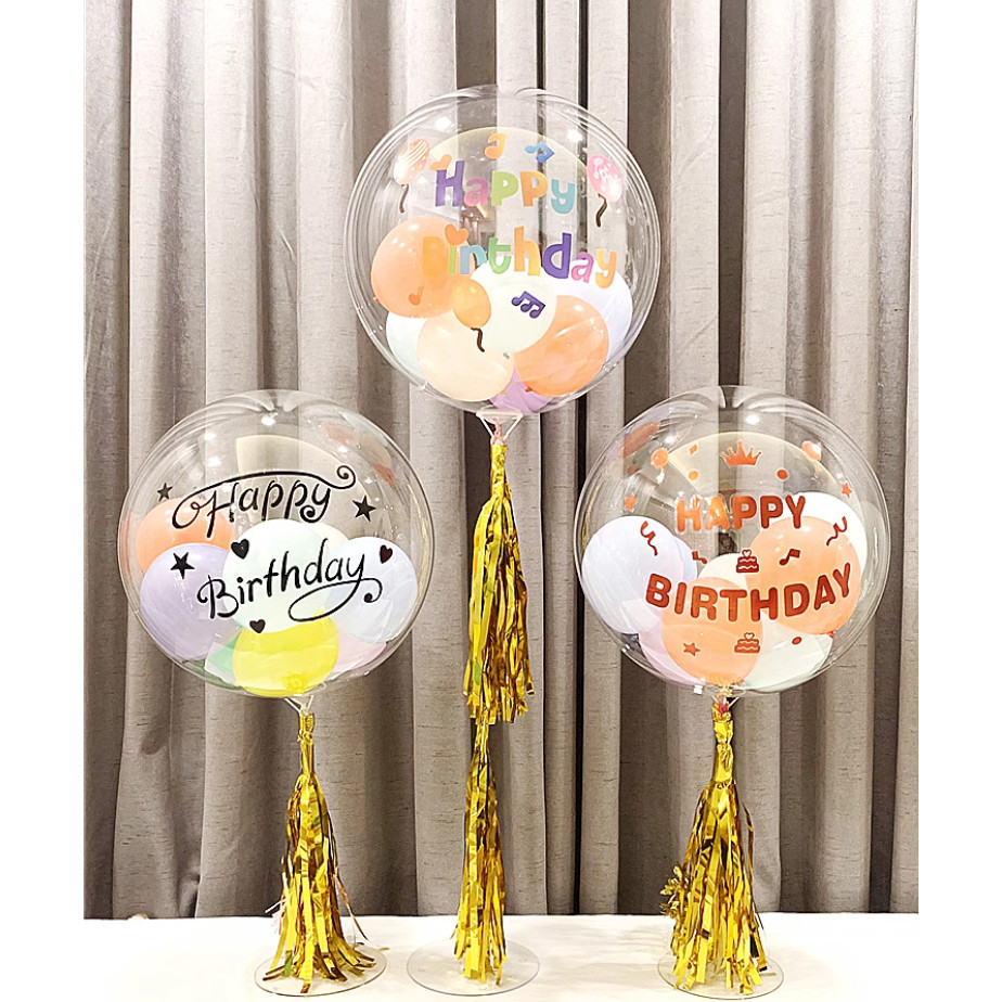 1pc Balloon Sticker for Bubble Clear Helium Balloon Birthday Party Decoration Wedding Valentine's Day 气球贴纸 (434L)