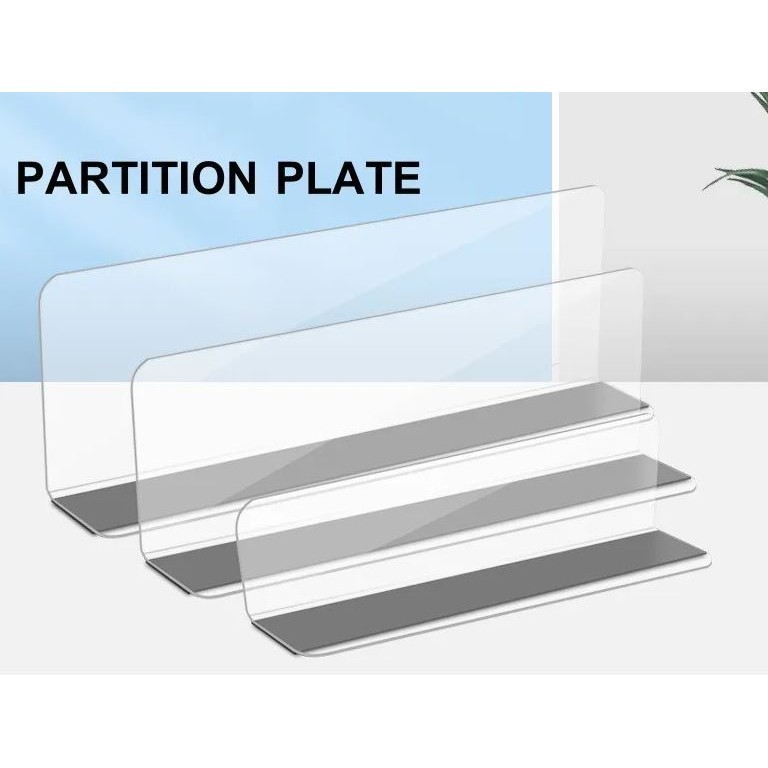 Shelf Divider Plastic Transparent L Shape Compartments Supermarket Retail Goods Display Separator Pvc Magnetic (2891L)