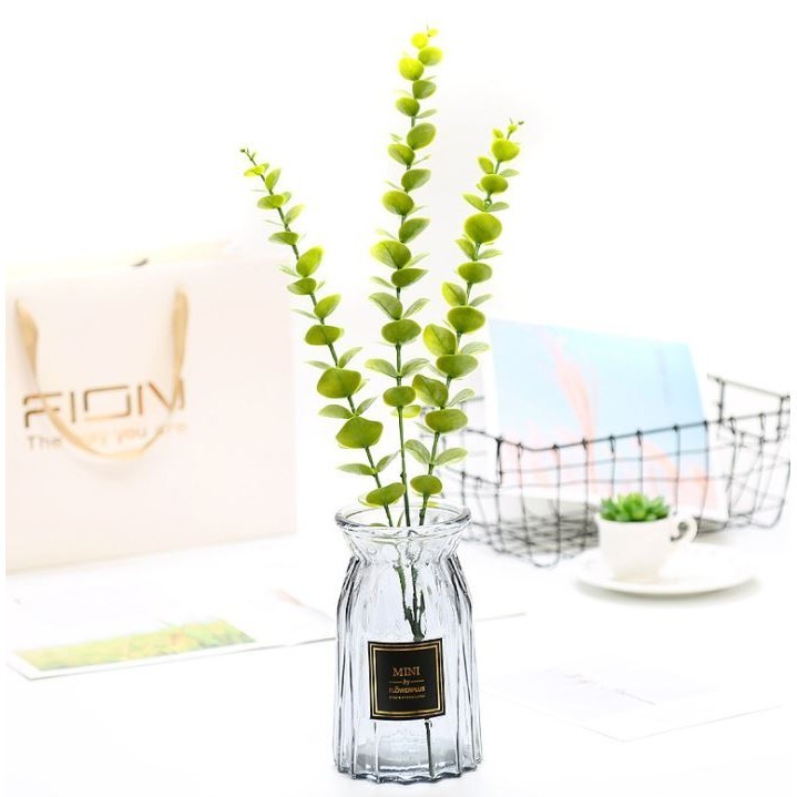 Artificial Plant Plastic Eucalyptus Leaves Flower Material Decoration Wedding Flower Wall Simulation Leaf Green (1294L) - Image 2