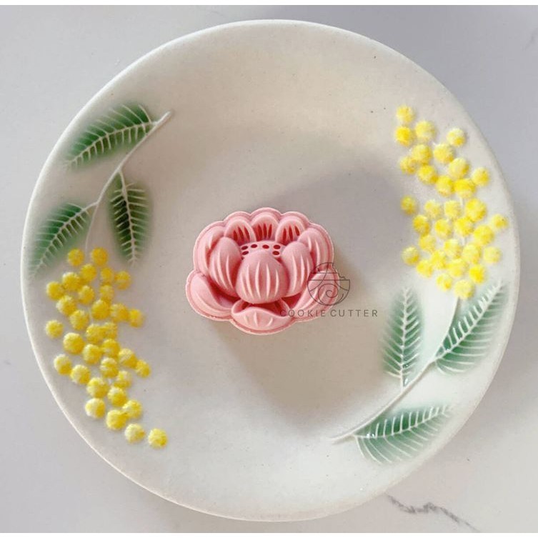 20g-30g Small Lotus Bean Paste Cake Mold Mini Lotus Chinese Mid-Autumn Festival Rice Dumpling Mold荷花绿豆糕广式冰皮月饼烘焙模具(2919L) - Image 2