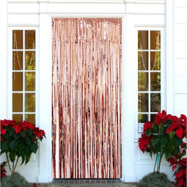 2M Gold Pink Rainbow Sequin Backdrop Foil Fringe Tinsel Curtain Birthday Party Wedding Decorations Adult Rain Party(484) - Image 3