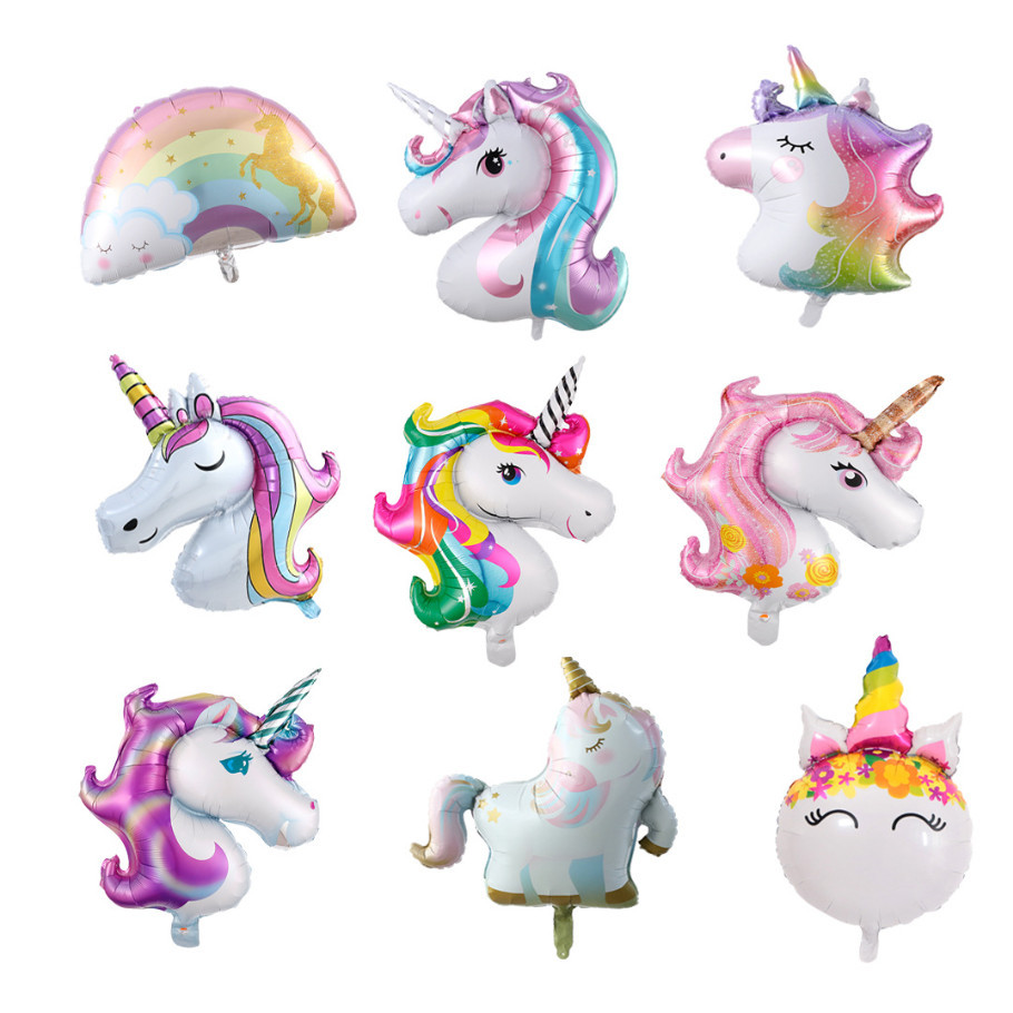 Mini unicorn party aluminum foil balloon wedding birthday party decoration children's toys 迷你独角马铝膜气球 (217L)