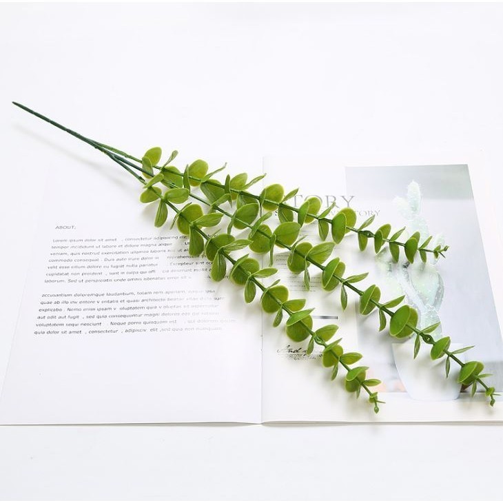 Artificial Plant Plastic Eucalyptus Leaves Flower Material Decoration Wedding Flower Wall Simulation Leaf Green (1294L) - Image 4