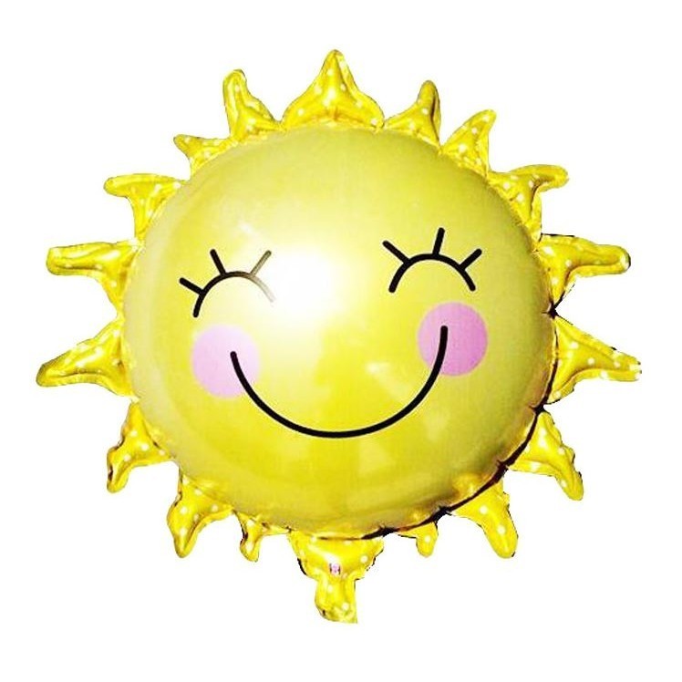 66 x 65cm Sun Flower Foil Balloons Smile Face Mylar Balloon Lovely Kids Toy For Birthday Party Decoration - Image 2