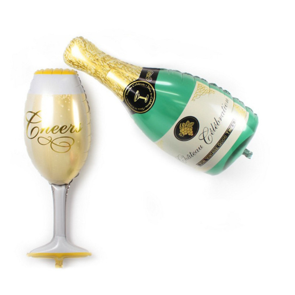 Large champagne bottle, balloon, birthday glass, goblet party, bubble party, flamingo cocktail 大号香槟酒瓶酒杯铝膜气球 (213L) - Image 6