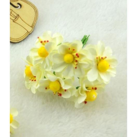 12pcs DIY mini wild chrysanthemum paper flower bouquet wedding wreath decoration accessories fake flower (638L) - Image 4