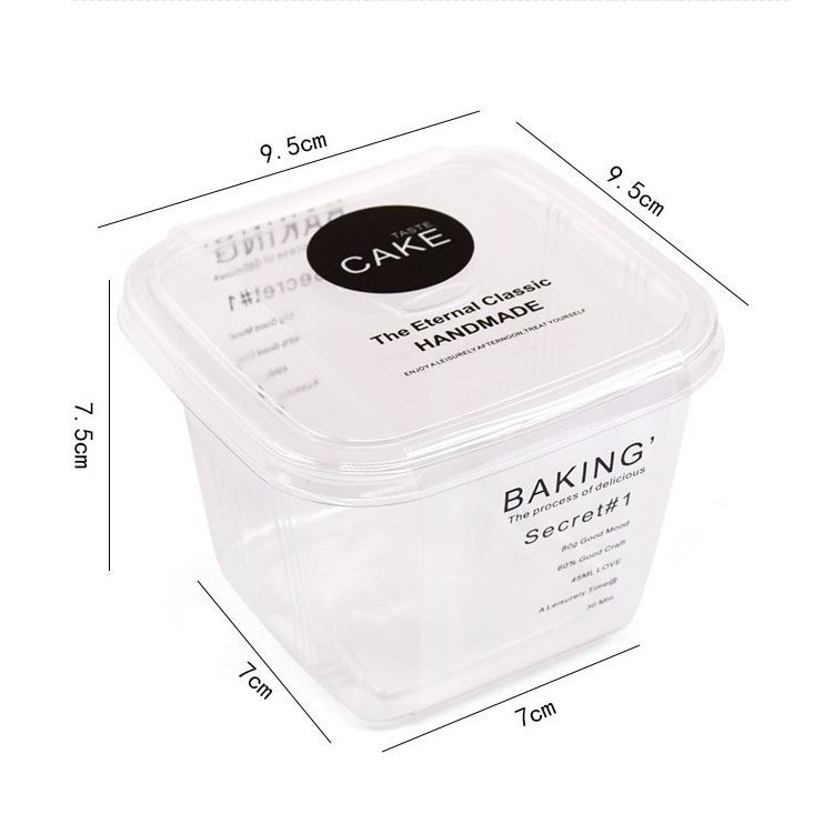 10pcs Transparent square creative disposable cups 420ml thicken plastic cups with lid takeaway package pudding (1489L) - Image 6