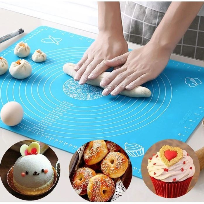 Silicone Mat Kitchen Kneading Dough Baking Mat Dough Pads Slip Baking Roller Surface and Surface Pads Tool Access(2980L)