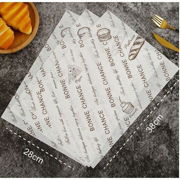 100Pcs/Lot Wax Paper Food Grade Grease Paper Food Wrappers Wrapping Paper For Bread Sandwich Burger(1497L) - Image 14