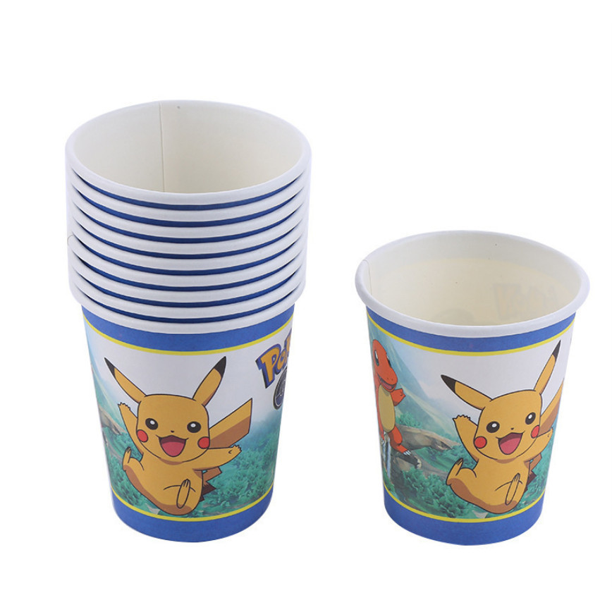 10pcs 9Oz 250ml Cartoon Party Thickened Disposable Paper Cup Raw Wood Pulp Children's Birthday festive event 派对纸杯(2960L) - Image 7