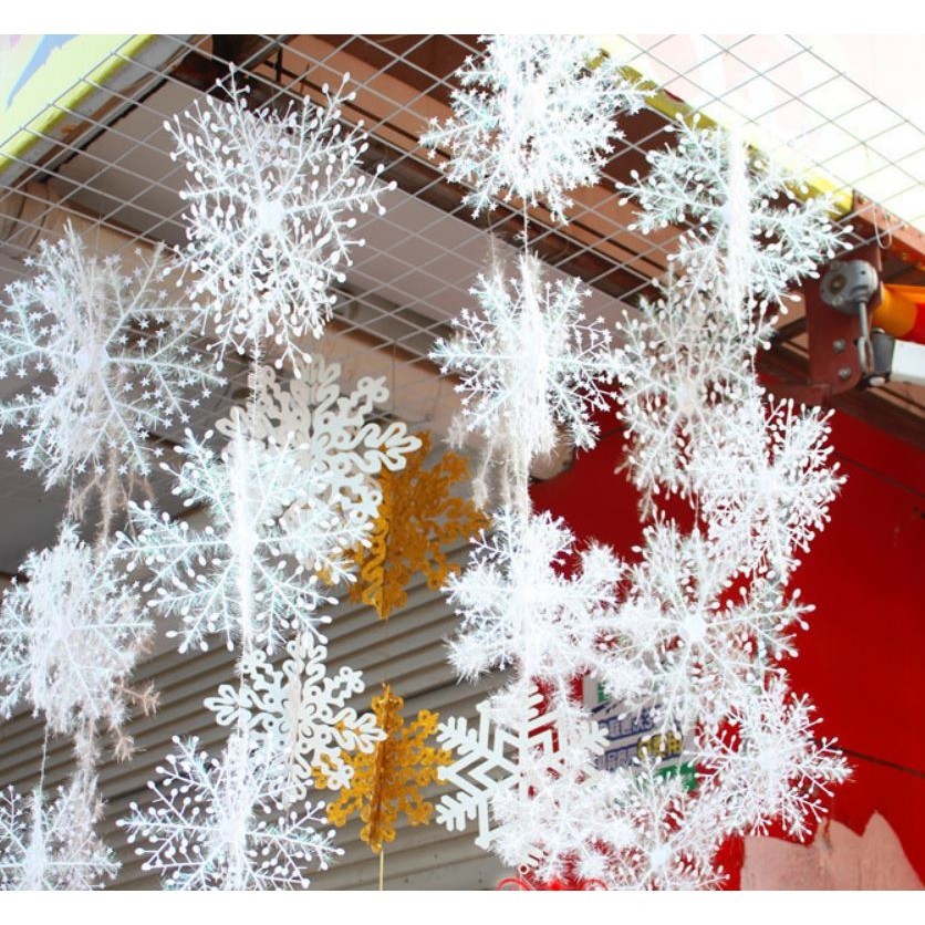 6-30cm Artificial Snowflake White PVC Snowflake Christmas Tree Ornaments Party Supplies Home Festival Decoration(1103L) - Image 3