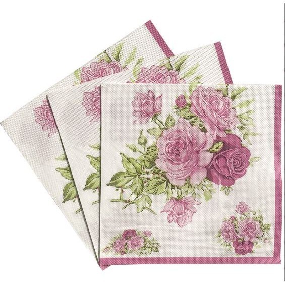 20PCS/Bag Printed Paper Towels Light Luxury Style Floral Napkins Birthday Party Necessities Square Tissue Paper(2964L) - Image 5
