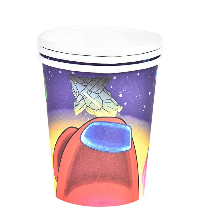 10pcs 9Oz 250ml Cartoon Party Thickened Disposable Paper Cup Raw Wood Pulp Children's Birthday festive event 派对纸杯(2960L) - Image 8