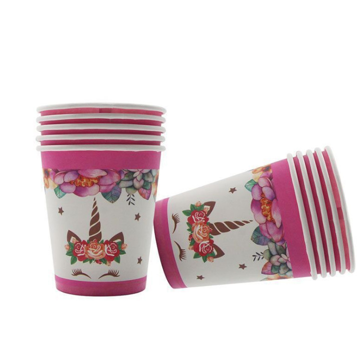 10pcs 9Oz 250ml Cartoon Party Thickened Disposable Paper Cup Raw Wood Pulp Children's Birthday festive event 派对纸杯(2960L) - Image 5