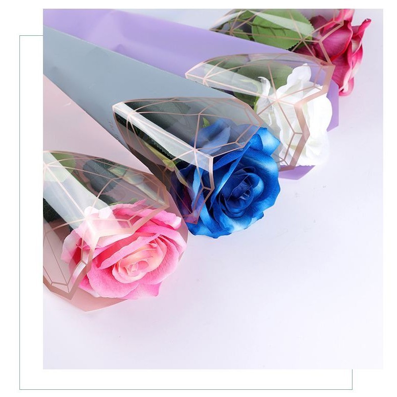 20pcs Diamond Single flower wrapping Bag Flower bouquet gift wrapping paper Festival flower shop (558L) - Image 4