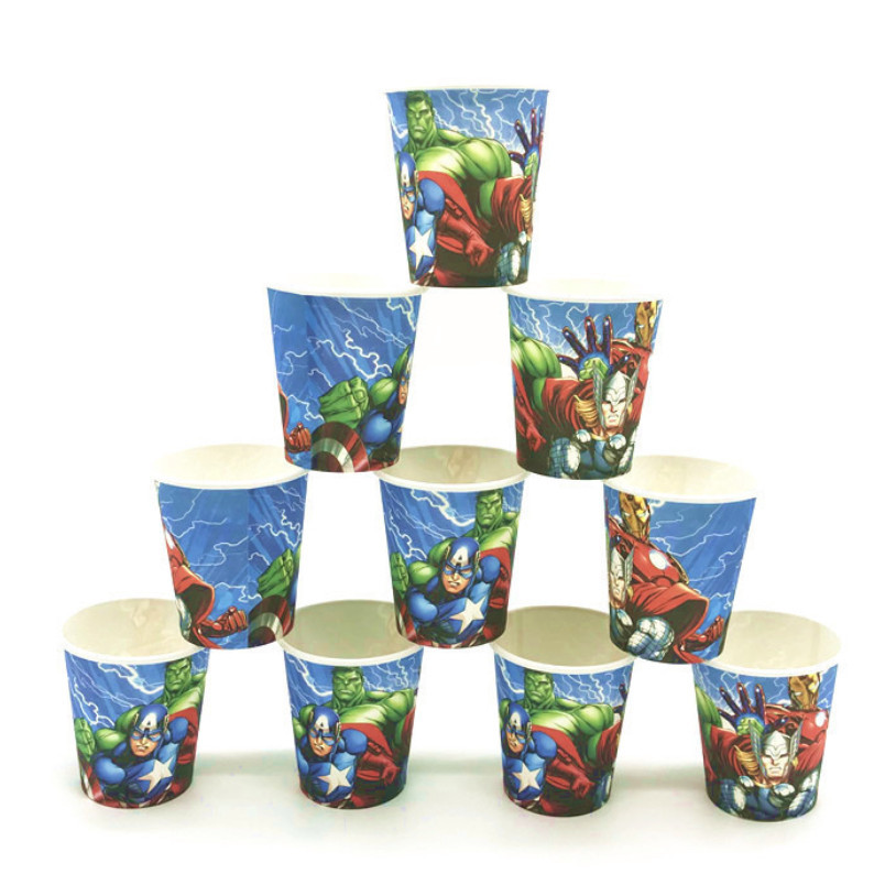 10pcs 9Oz 250ml Cartoon Party Thickened Disposable Paper Cup Raw Wood Pulp Children's Birthday festive event 派对纸杯(2960L) - Image 15